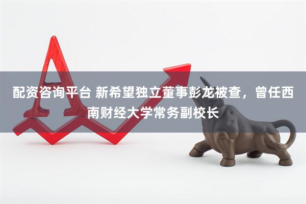 配资咨询平台 新希望独立董事彭龙被查，曾任西南财经大学常务副校长